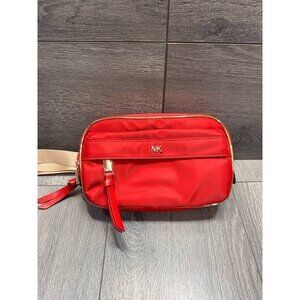 Michael Kors Signature Red Bumbag Gold Hardware Nylon Fannypack Belt Bag